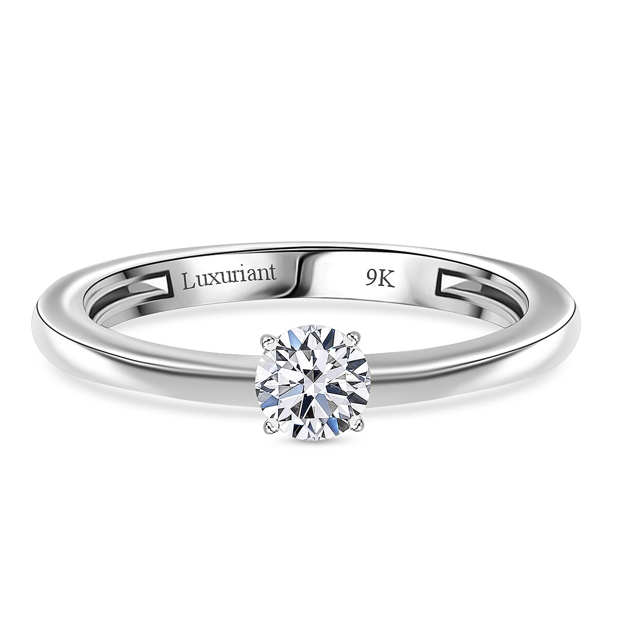 LUXURIANT SGL Certified 9K White Gold (SI G H) Lab Grown Diamond Solitaire Ring 0.51 Ct. 8068776 0