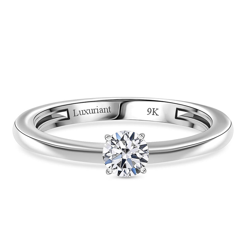 Luxuriant Diamond SGL Certified 9K White Gold (SI-G-H) Lab Grown Diamond Solitaire Ring 0.51 Ct.