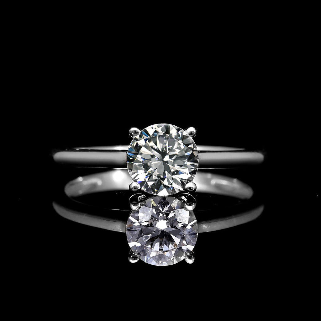 Luxuriant Diamond SGL Certified 9K White Gold (SI-G-H) Lab Grown Diamond Solitaire Ring 0.51 Ct.