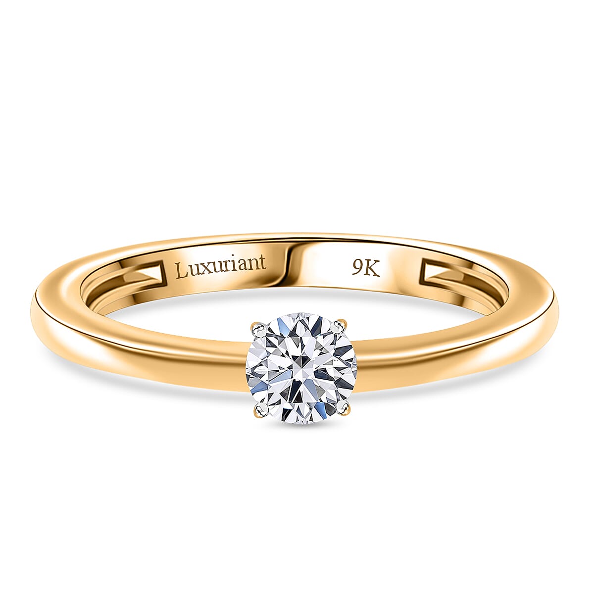 LUXURIANT SGL Certified 9K Yellow Gold (SI G H) Lab Grown Diamond Solitaire Ring 0.51 Ct. 8068791 0