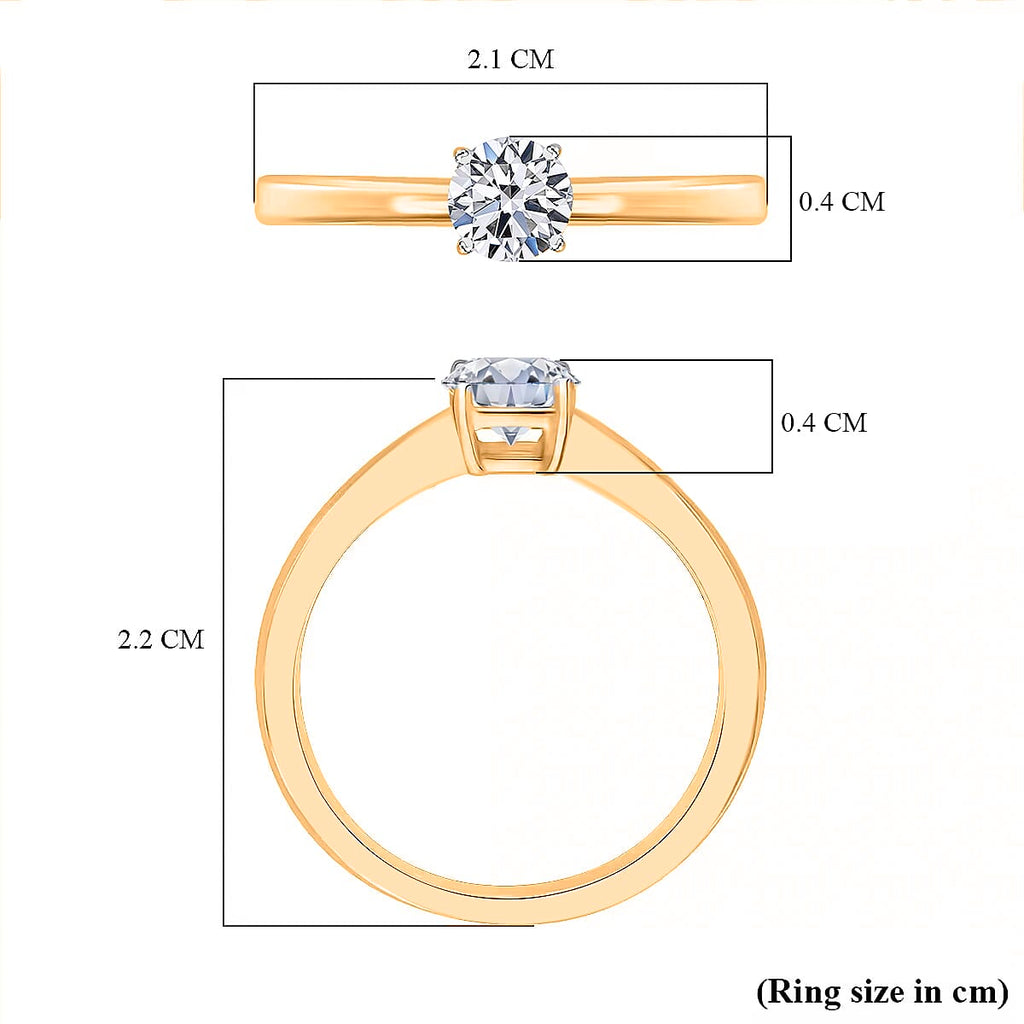 Luxuriant Diamond SGL Certified 9K Yellow Gold (SI-G-H) Lab Grown Diamond Solitaire Ring 0.51 Ct.