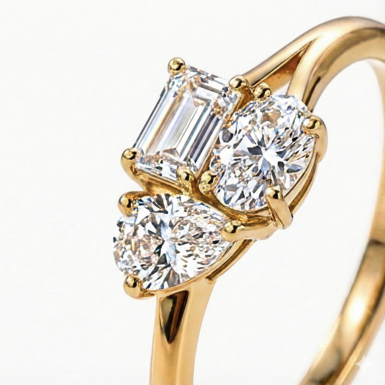 LUXURIANT Toi Et Moi Lab Grown Diamond 3 Stone Ring in 18K Vermeil Yellow Gold Plated  Sterling Silver  0.76  Ct. 8281084 3