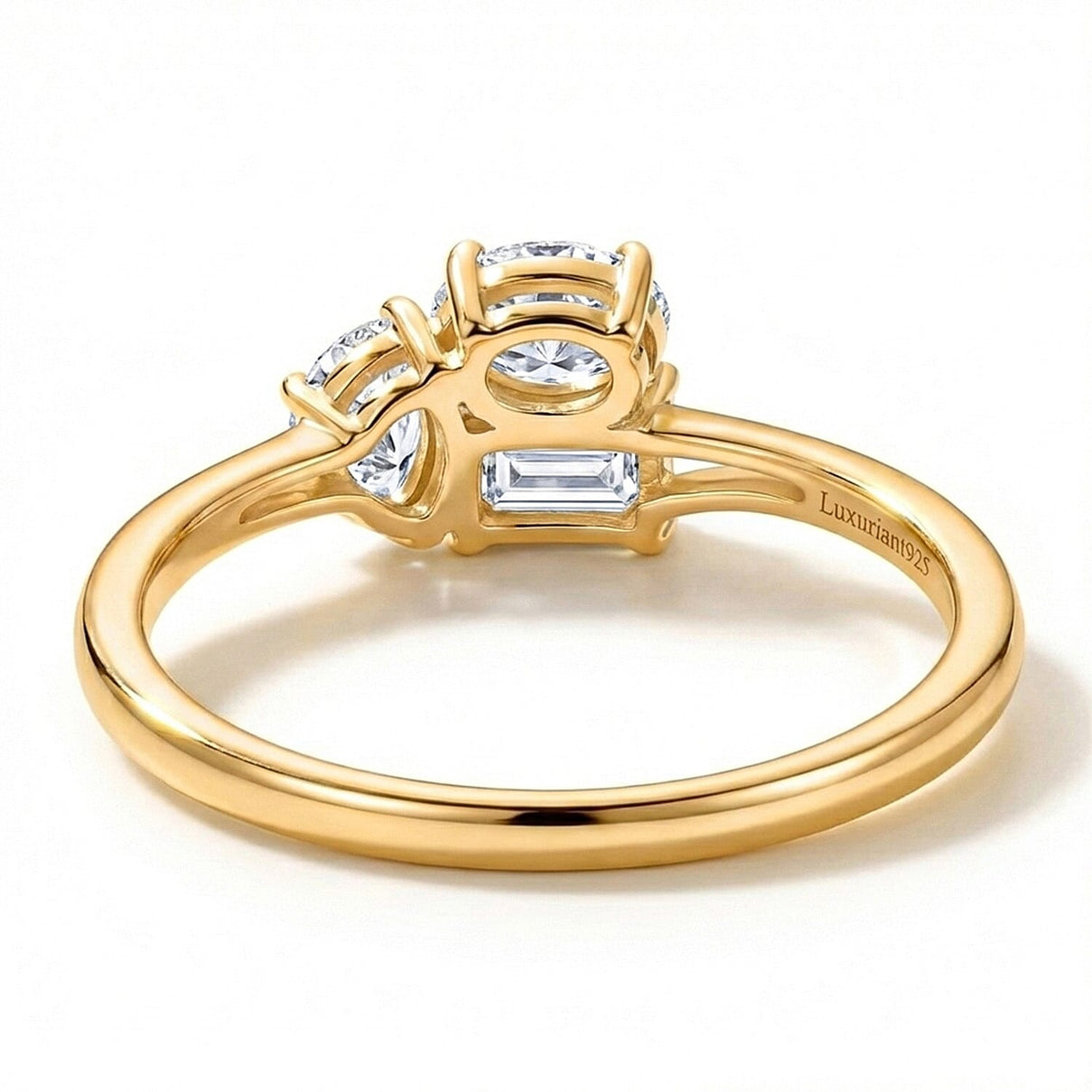 LUXURIANT Toi Et Moi Lab Grown Diamond 3 Stone Ring in 18K Vermeil Yellow Gold Plated  Sterling Silver  0.76  Ct. 8281084 6