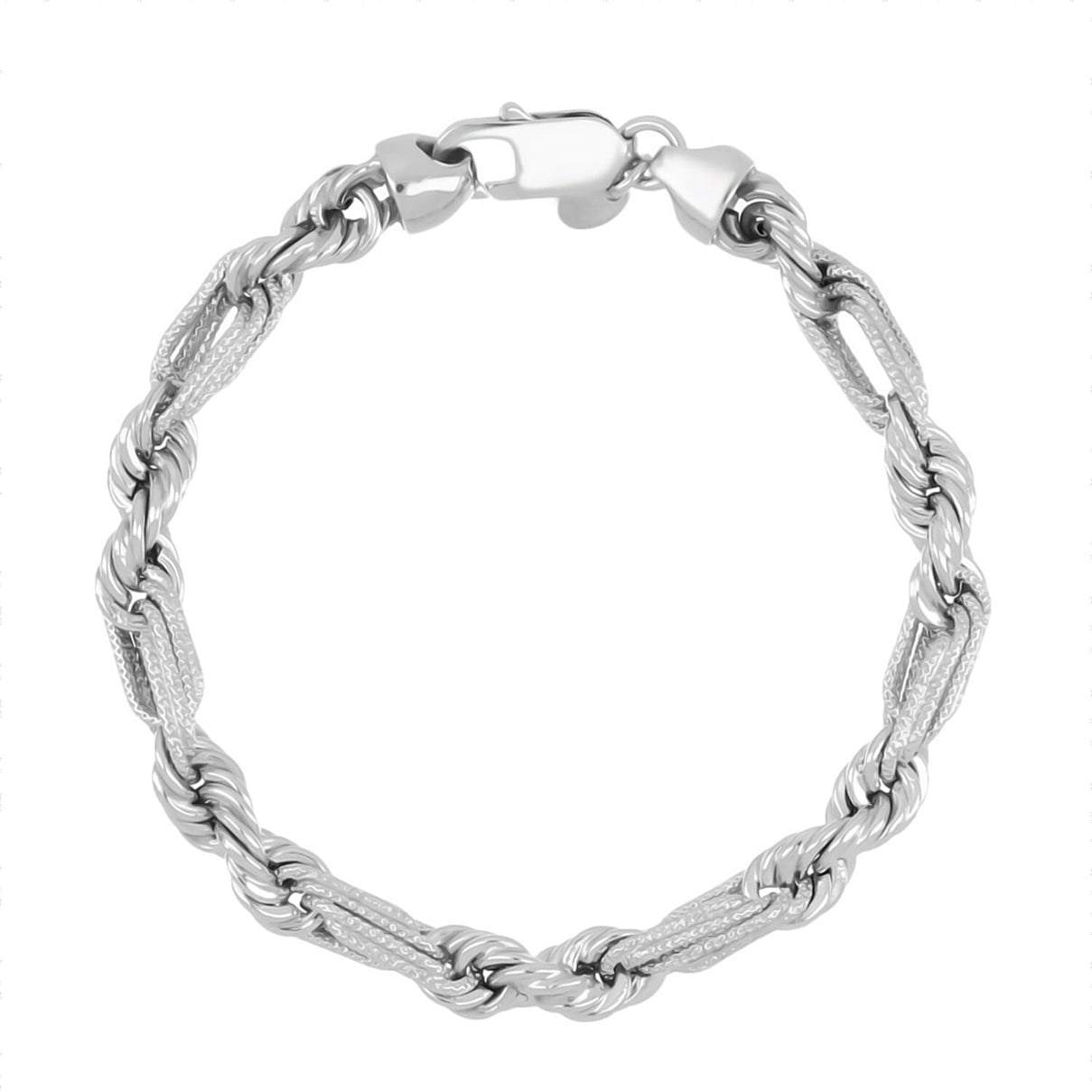 Italian Jewellery - Handmade Sterling Silver Bracelet (Size - 7.5) With Lobster Clasp Silver Wt. 15.43 Gms 8055728 0