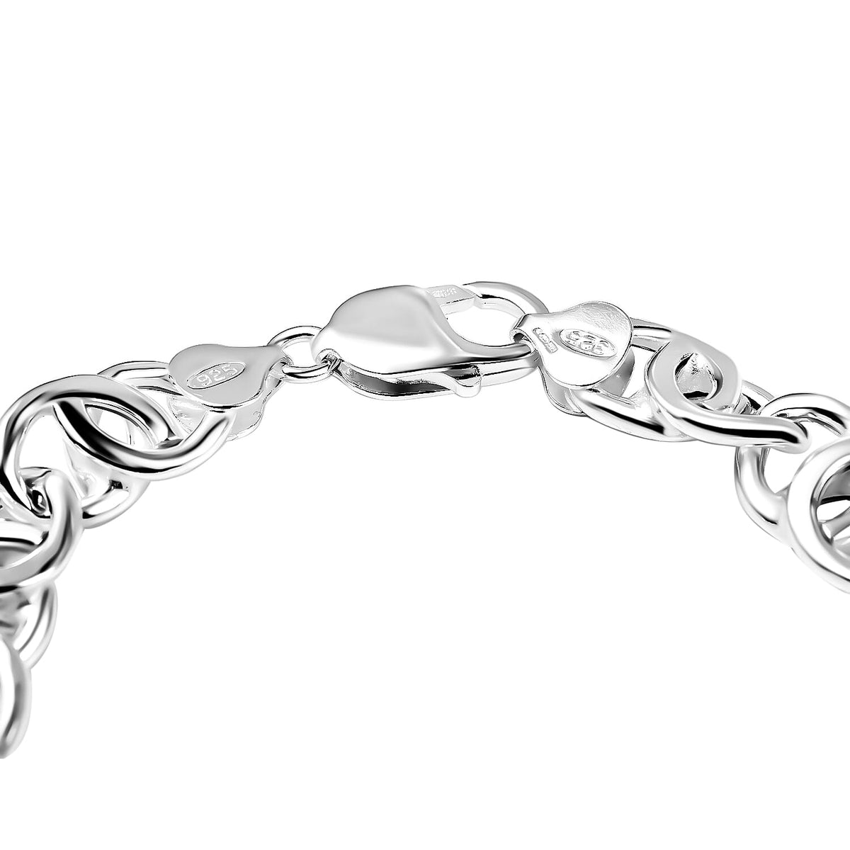 La Bella Fine Italian Jewellery- Handmade Sterling Silver Occhio Bracelet (Size - 8) with Lobster Clasp, Silver Wt. 18.11 Gms. 7860164 5
