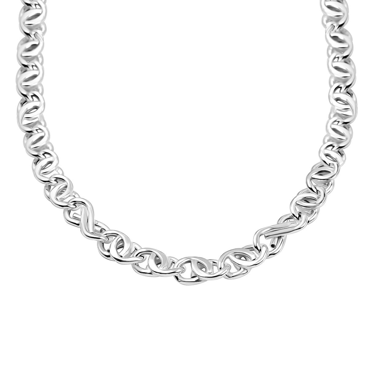 La Bella Fine Italian Jewellery- Handmade Sterling Silver Rambo Necklace (Size 20), Silver Wt. 45 Gms 7860187 1