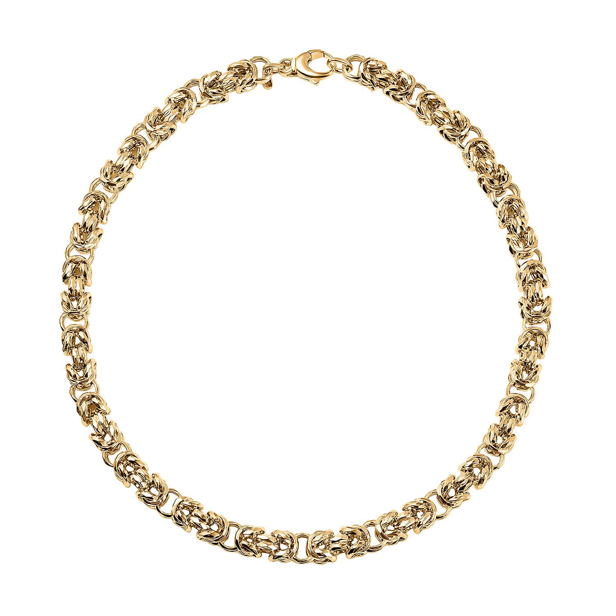 La Bella Fine Italian Jewellery: Handmade Yellow Gold Overlay Sterling Silver Byzantine Necklace (Size 22) 7860185 3