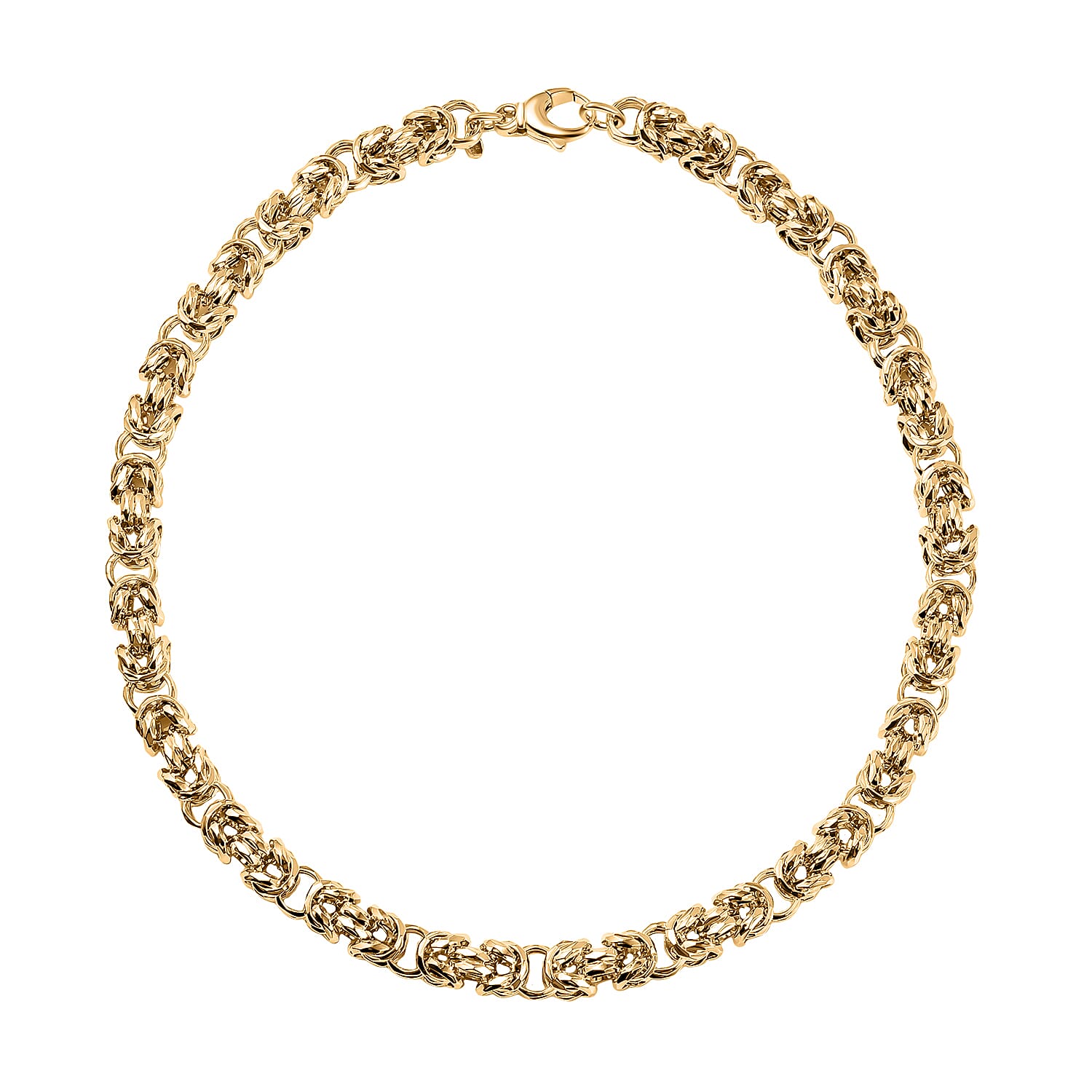La Bella Fine Italian Jewellery: Handmade Yellow Gold Overlay Sterling Silver Byzantine Necklace (Size 22) 7860185 3