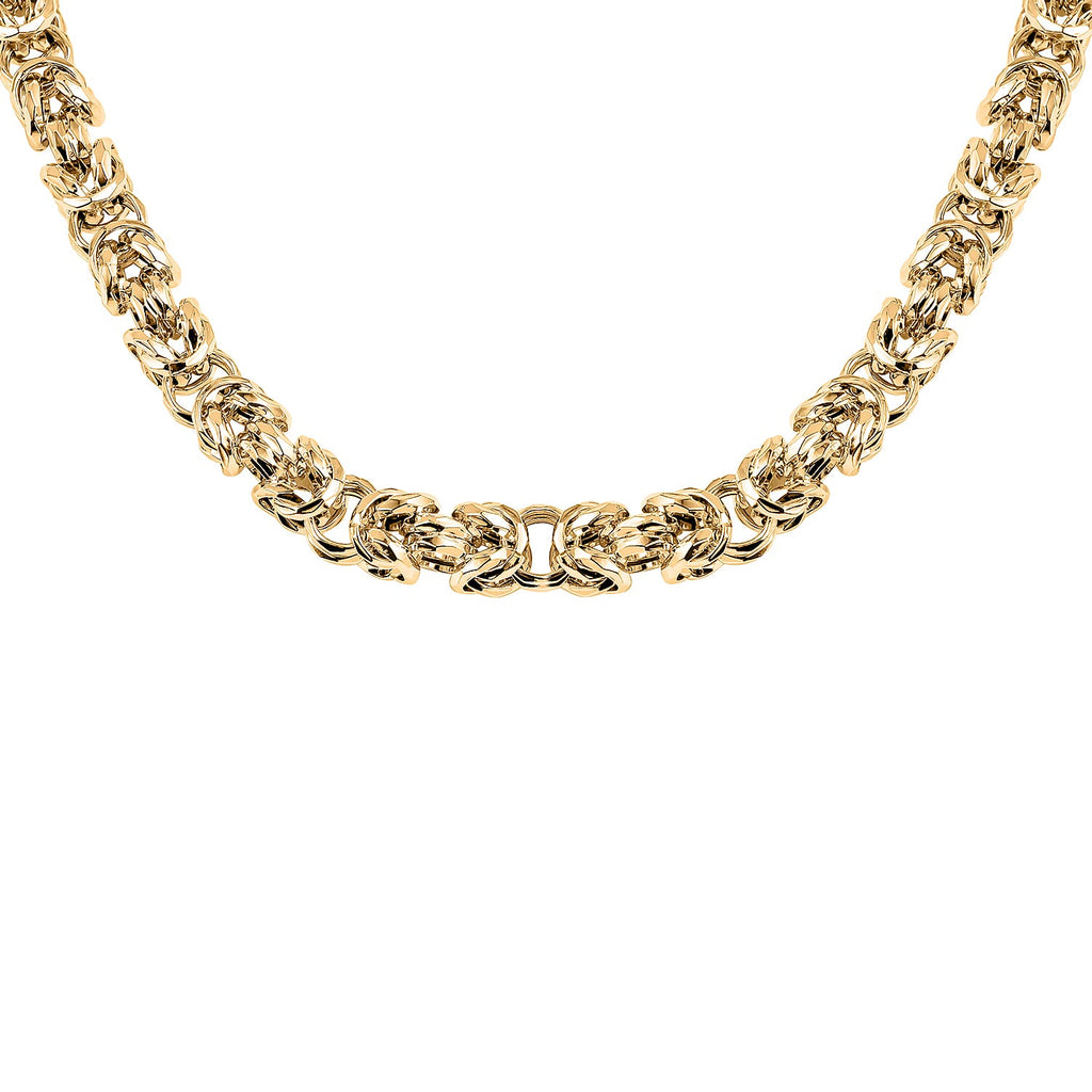 La Bella Fine Italian Jewellery- Handmade Yellow Gold Overlay Sterling Silver Byzantine Necklace (Size 22), Silver Wt. 85.00 Gms.