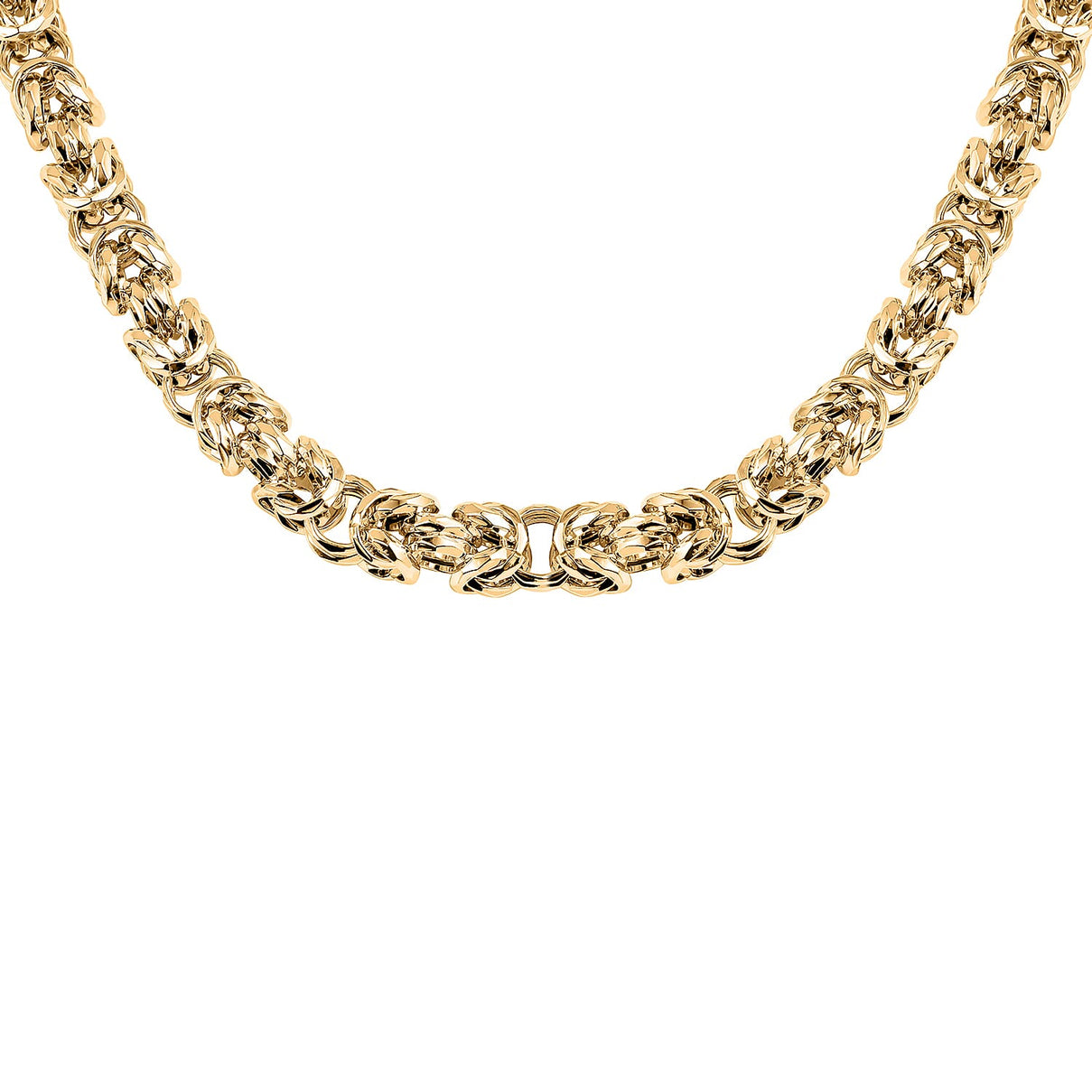 La Bella Fine Italian Jewellery: Handmade Yellow Gold Overlay Sterling Silver Byzantine Necklace (Size 22) 7860185 5