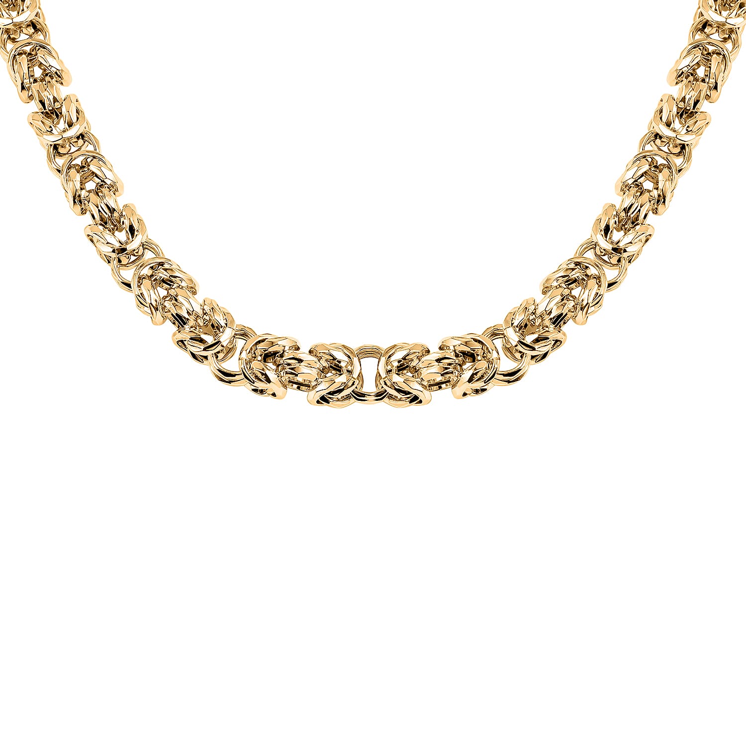 La Bella Fine Italian Jewellery: Handmade Yellow Gold Overlay Sterling Silver Byzantine Necklace (Size 22) 7860185 5