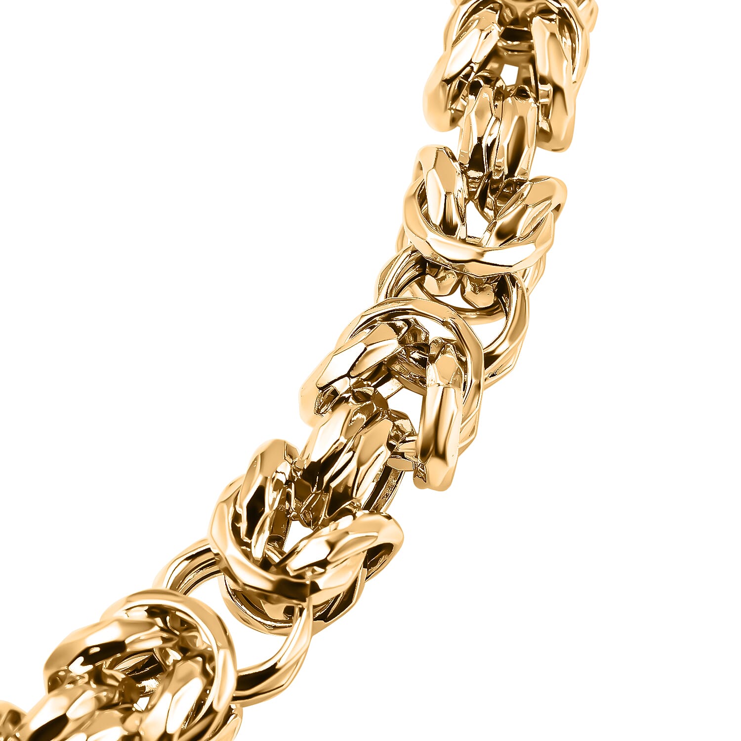 La Bella Fine Italian Jewellery: Handmade Yellow Gold Overlay Sterling Silver Byzantine Necklace (Size 22) 7860185 6