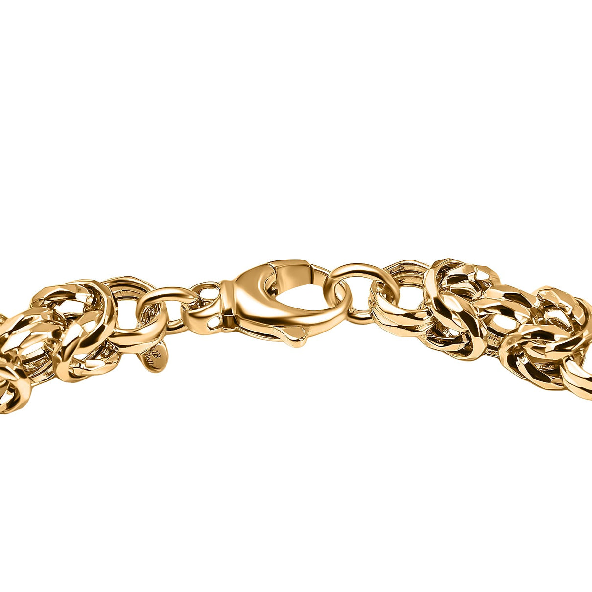 La Bella Fine Italian Jewellery: Handmade Yellow Gold Overlay Sterling Silver Byzantine Necklace (Size 22) 7860185 7