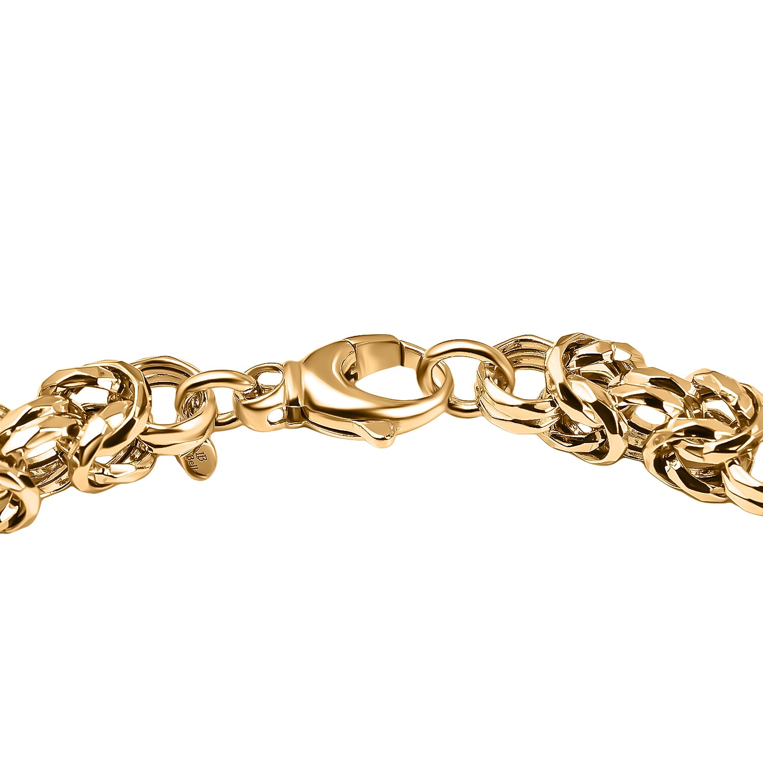 La Bella Fine Italian Jewellery: Handmade Yellow Gold Overlay Sterling Silver Byzantine Necklace (Size 22) 7860185 7