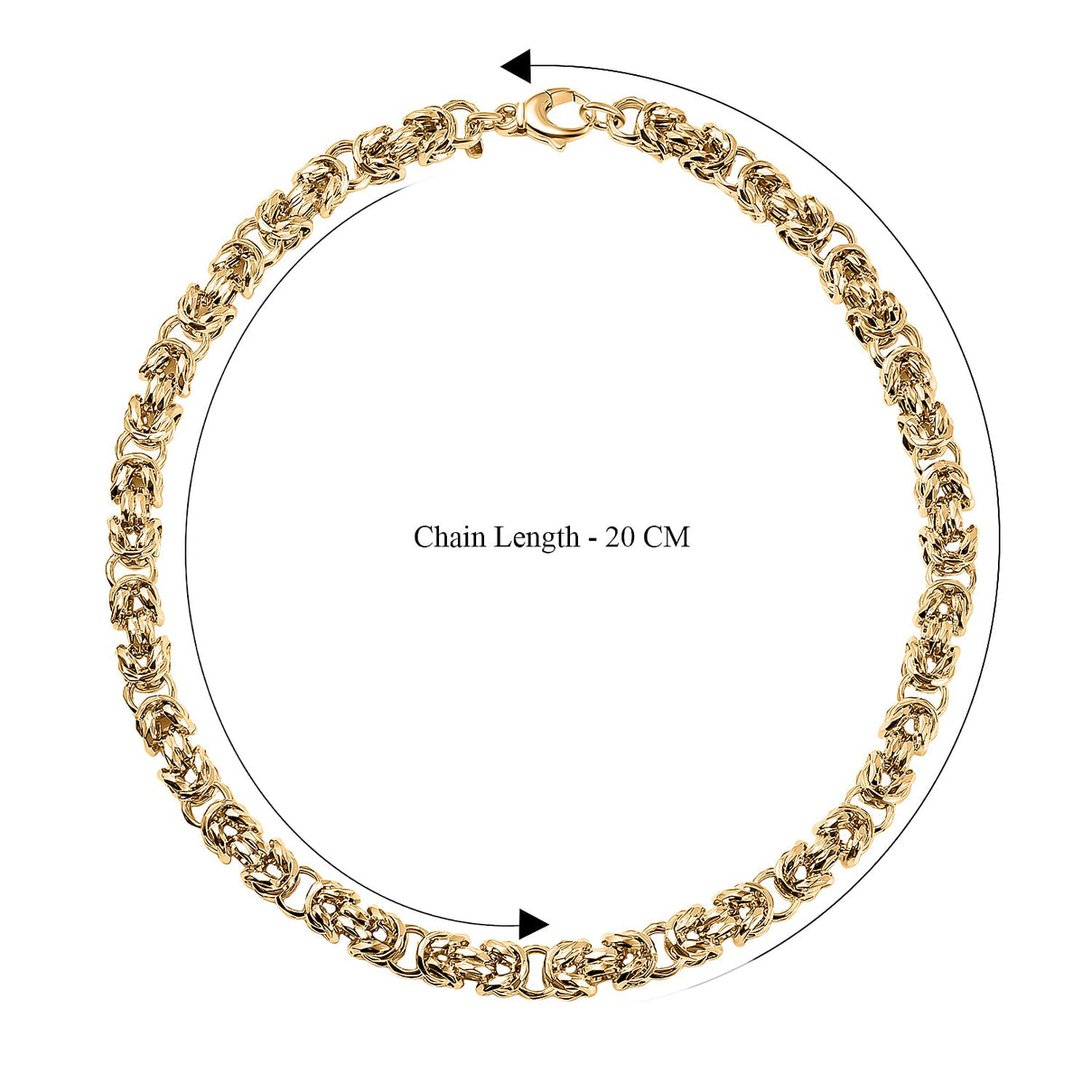 La Bella Fine Italian Jewellery: Handmade Yellow Gold Overlay Sterling Silver Byzantine Necklace (Size 22) 7860185 8