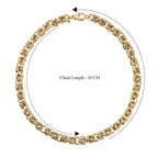 La Bella Fine Italian Jewellery- Handmade Yellow Gold Overlay Sterling Silver Byzantine Necklace (Size 22), Silver Wt. 85.00 Gms.