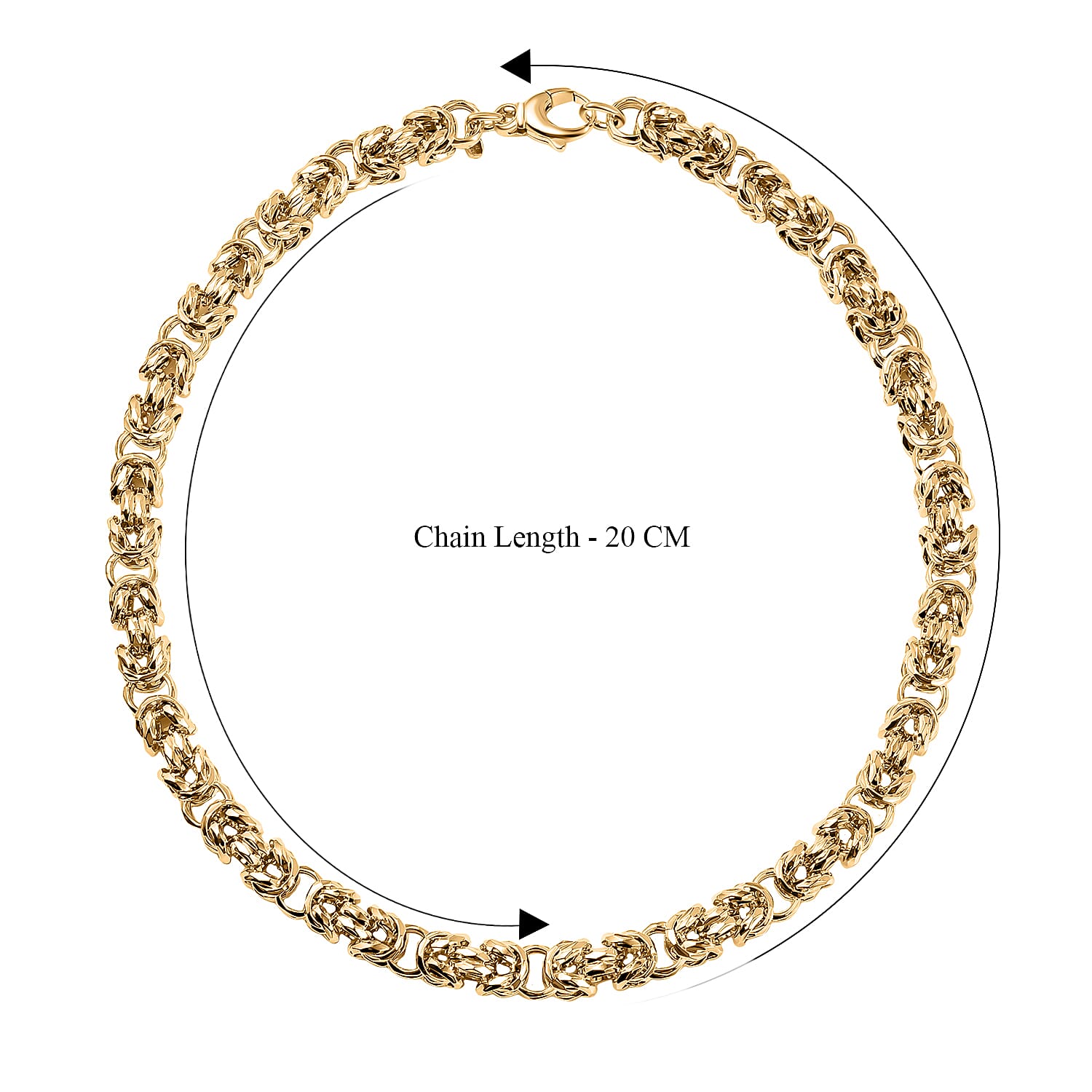 La Bella Fine Italian Jewellery: Handmade Yellow Gold Overlay Sterling Silver Byzantine Necklace (Size 22) 7860185 8
