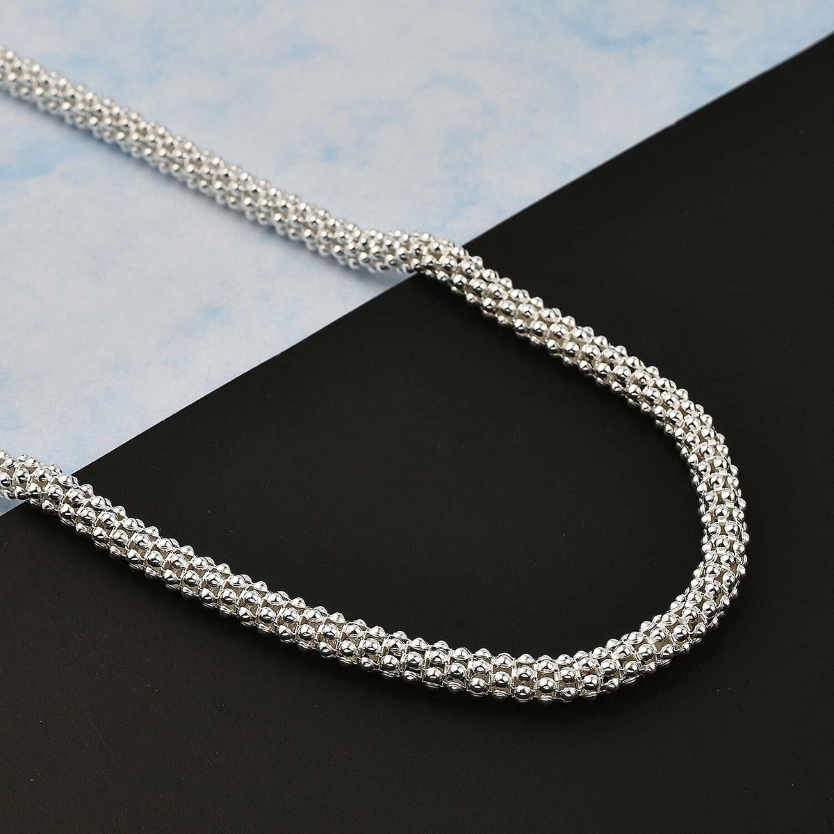 La Bella Fine Italian Jewellery - Sterling Silver Popcorn Necklace (Size - 20) with Lobster Clasp, Silver Wt. 21.70 Gms 7760481 1