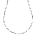 La Bella Handmade- Sterling Silver Curb Necklace (Size - 20) with Lobster Clasp