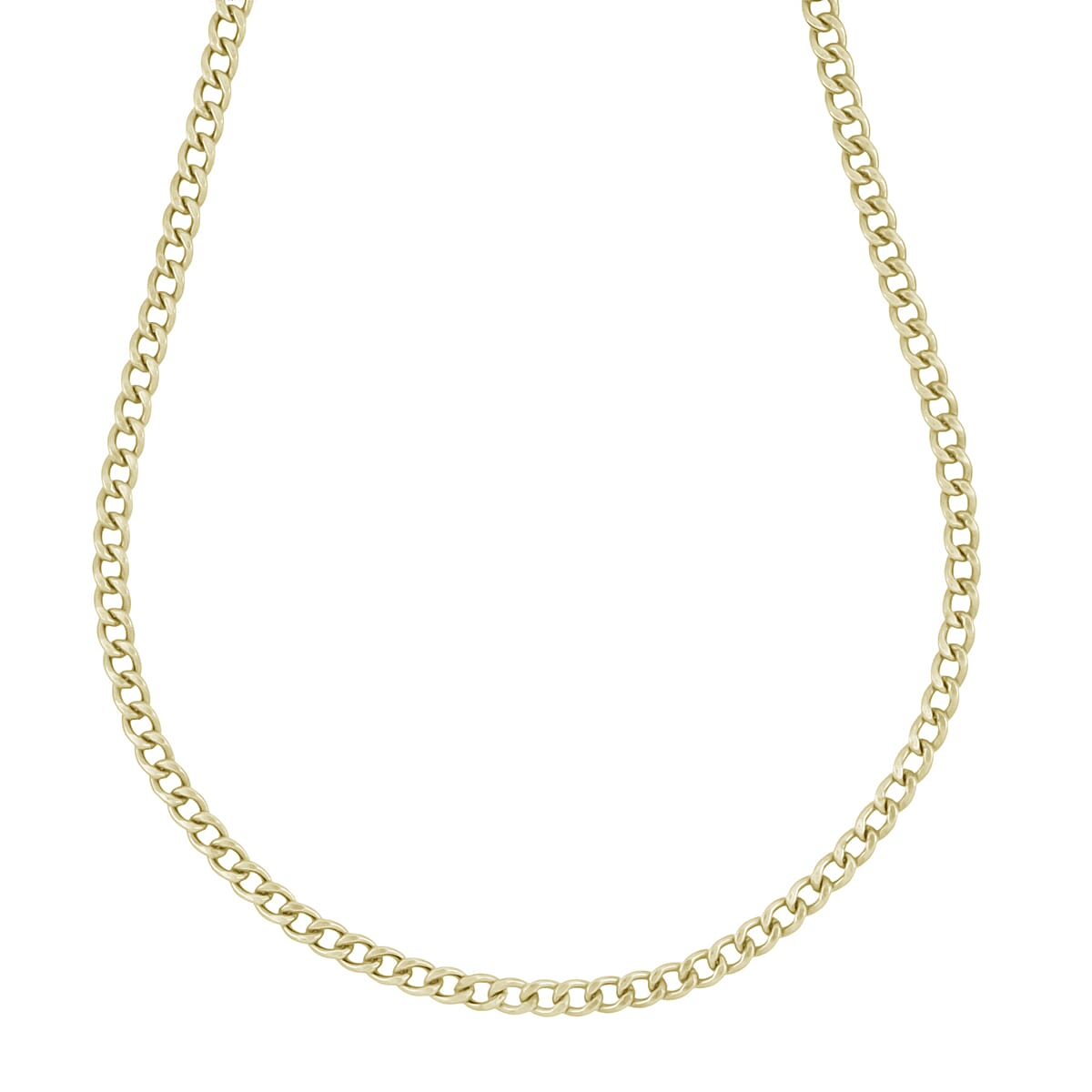 La Bella Handmade Yellow Gold Plated Sterling Silver 3.8MM Curb Necklace 20 Inch 8478763 0