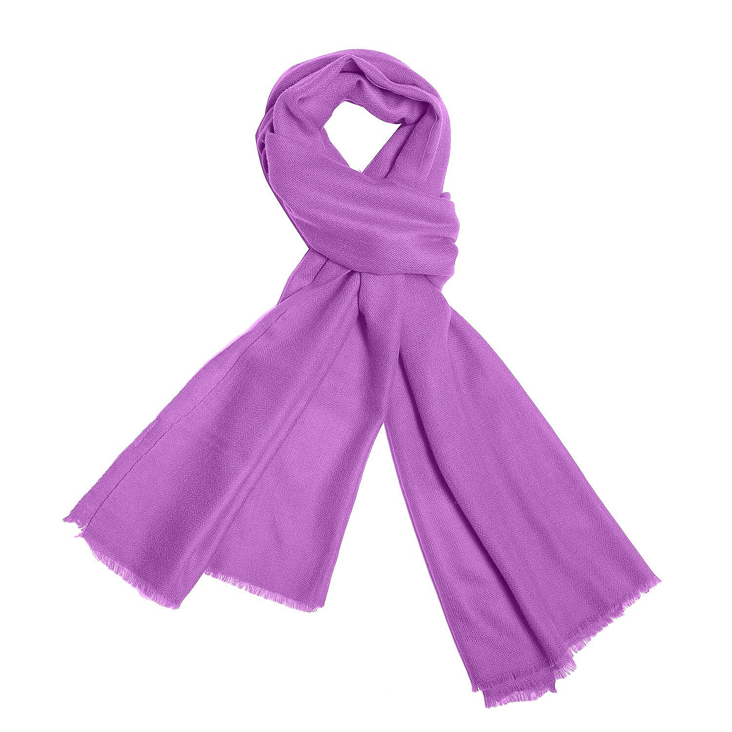 LA MAREY 100% Cashmere Pashmina Women's Scarf (Size 190x70 Cm) - Lavender 7331994 4