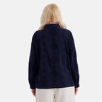 La Marey 100% Cotton Embroidered Shirt (Size 12 to 14) - Navy Blue