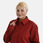 La Marey 100% Cotton Embroidered Shirt (Size 16 To 18) - Wine