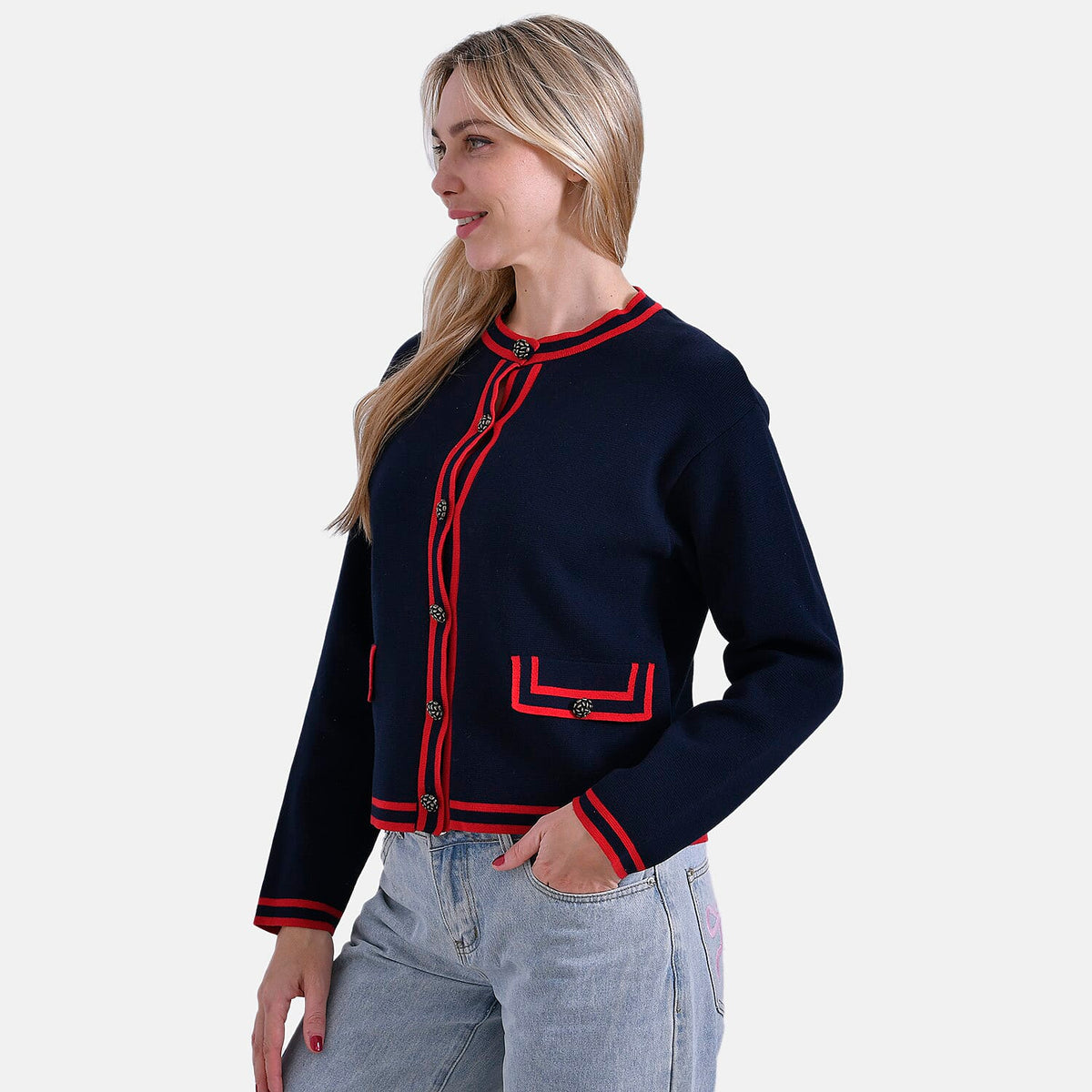 La Marey Pure Cotton Knitted Jacket (Size XL) - Red 7993347 4