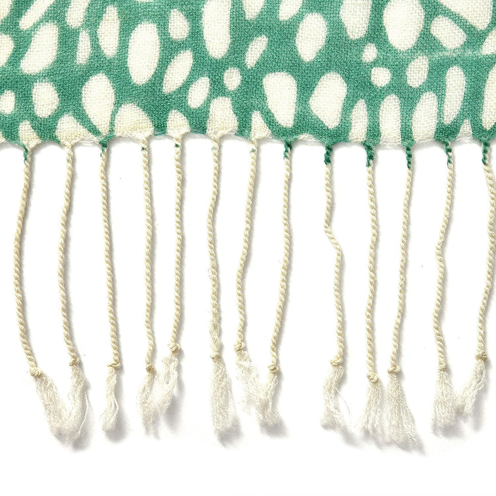 La Marey 100% Merino Wool Art Patterned Scarf (Size 175x66 Cm) - Green & Red