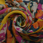 La Marey 100% Merino Wool Art Patterned Scarf (Size 175x66 Cm) - Green & Red