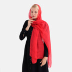 La Marey 100% Mulberry Silk Scarf (177 x 110 cm) - Red