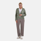 La Marey Lace Hollow Out Knit Cardigan (Size L) - Green