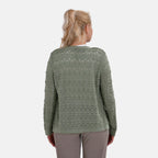 La Marey Lace Hollow Out Knit Cardigan (Size L) - Green