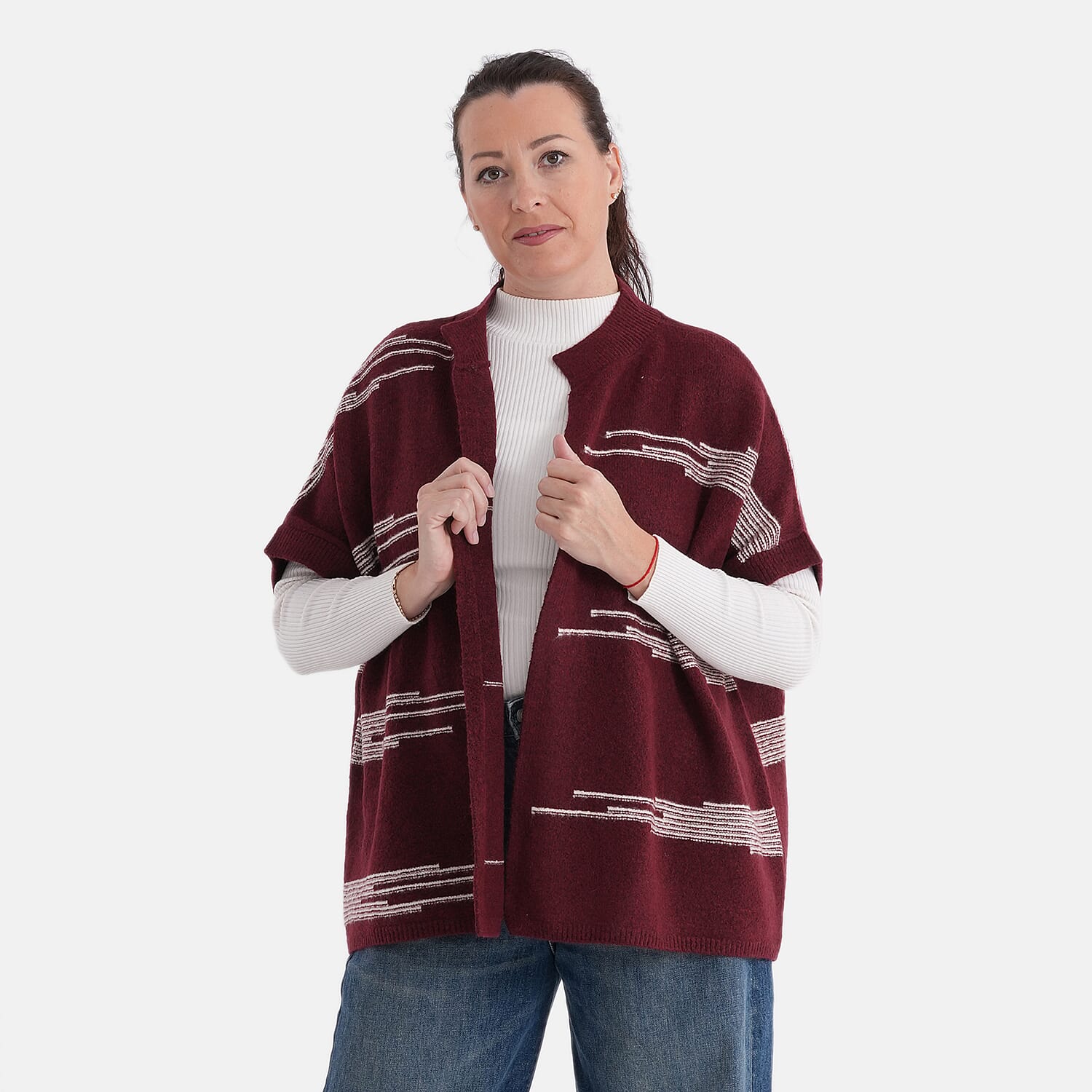 La Marey Soft High-Neck Cardigan (Fits UK 8-20) - Cherry Red 8359187 0