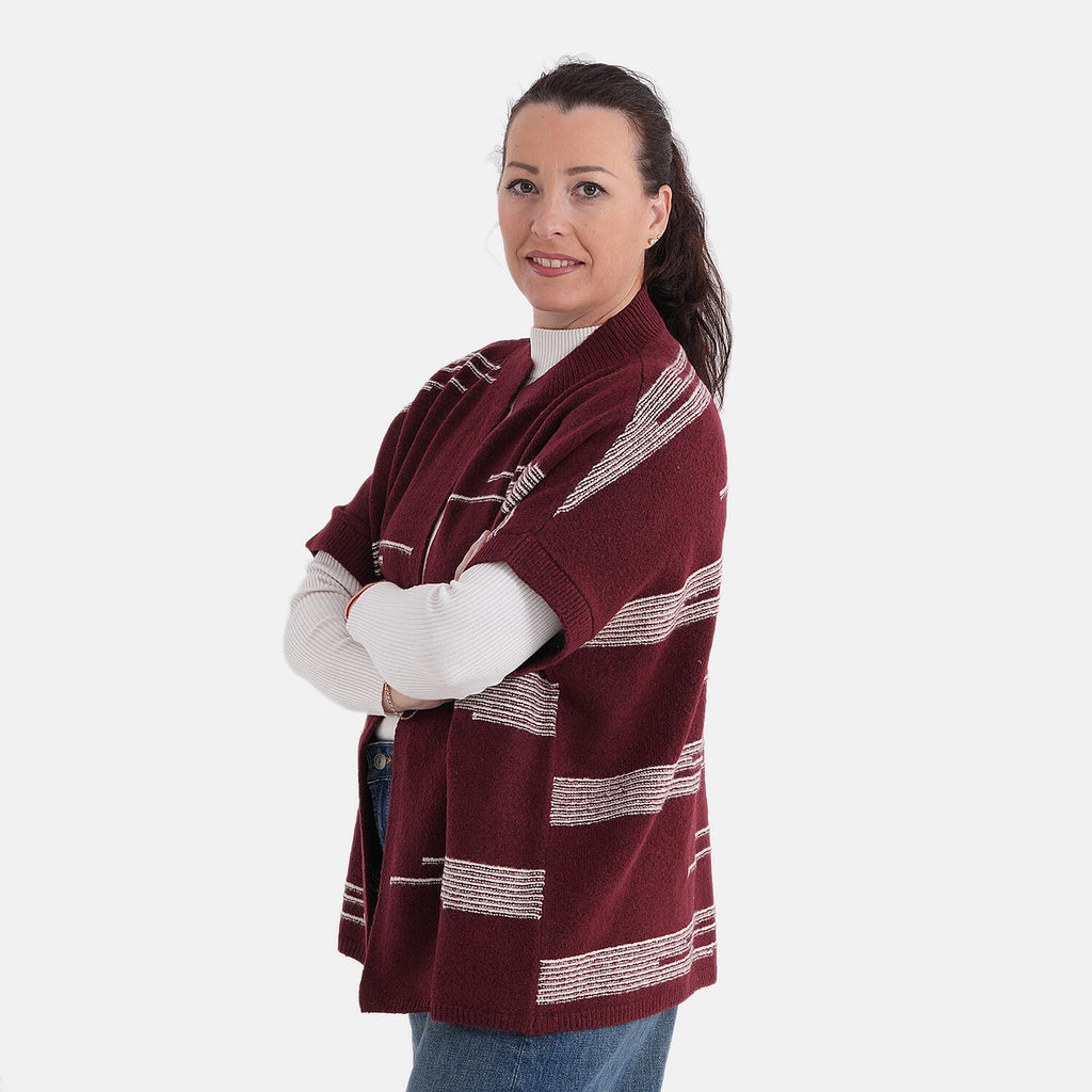 La Marey Soft High-Neck Cardigan (Fits UK 8-20) - Cherry Red