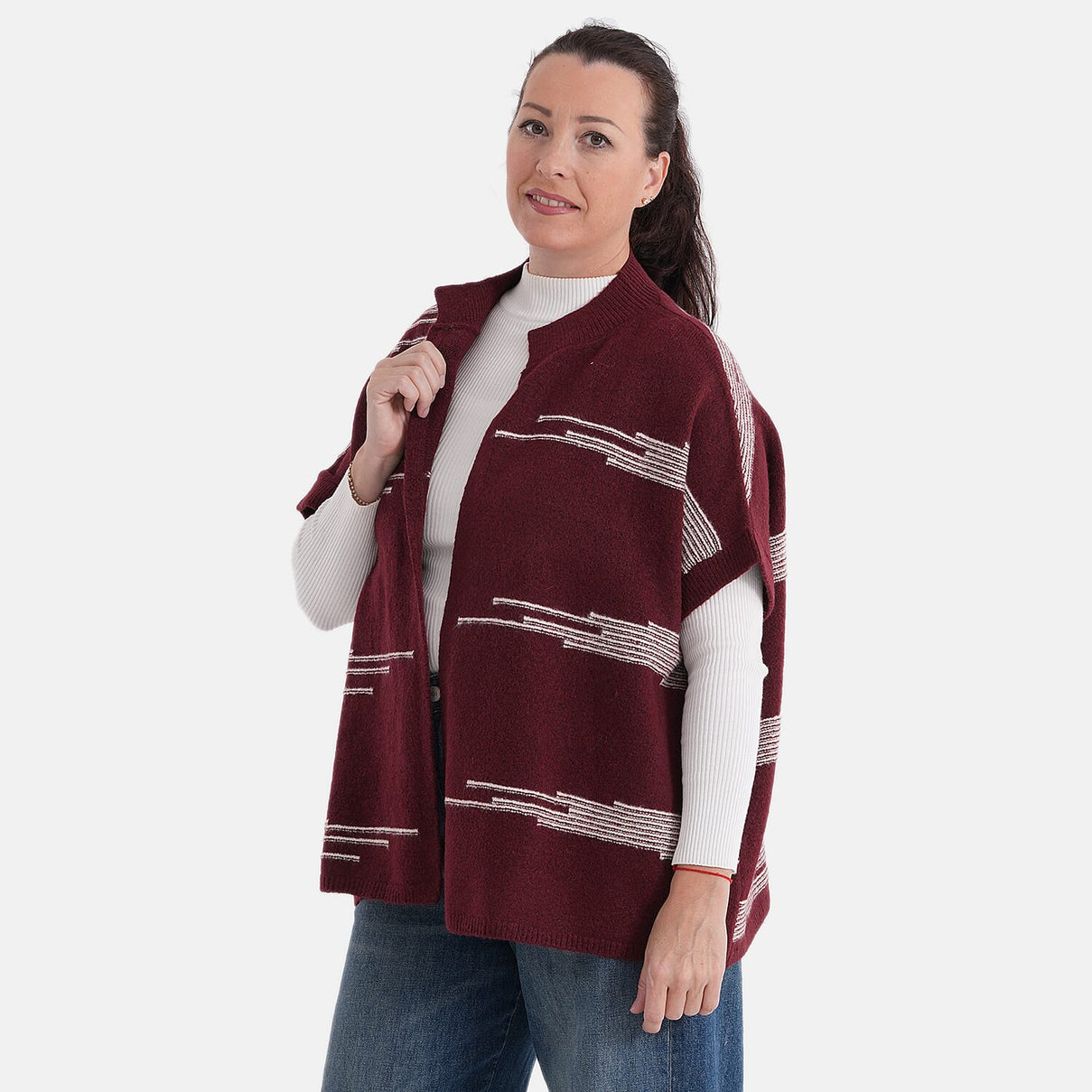 La Marey Soft High-Neck Cardigan (Fits UK 8-20) - Cherry Red 8359187 4