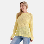 La Marey Scallop Detail Light Weight Jumper (Size - L, 16-18) - Butter Yellow