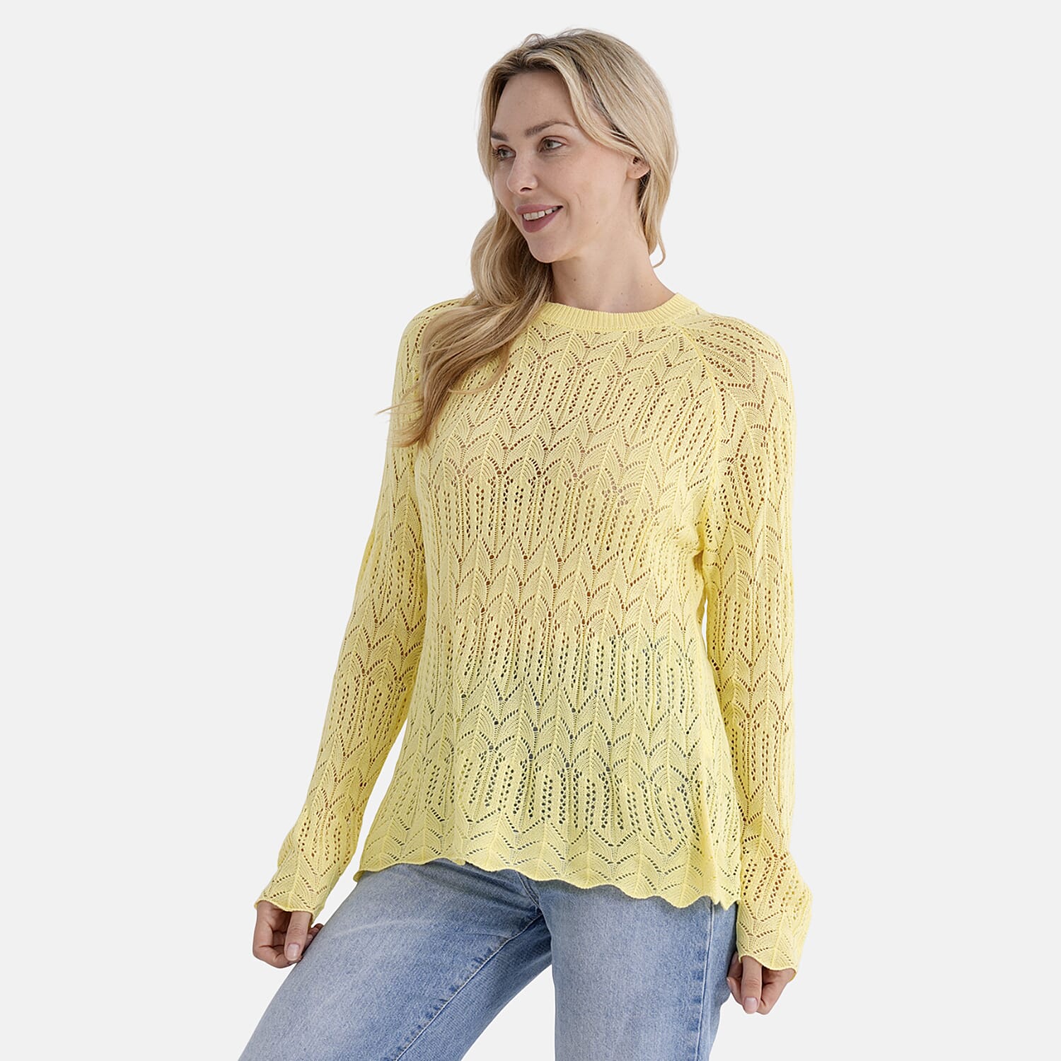 La Marey Scallop Detail Light Weight Jumper (Size - L, 16-18) - Butter Yellow 8430692 4