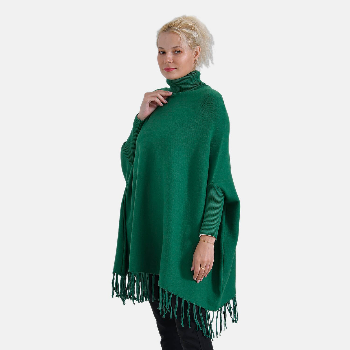 La Marey High Tie Tassel Poncho - One Size 7848455 3