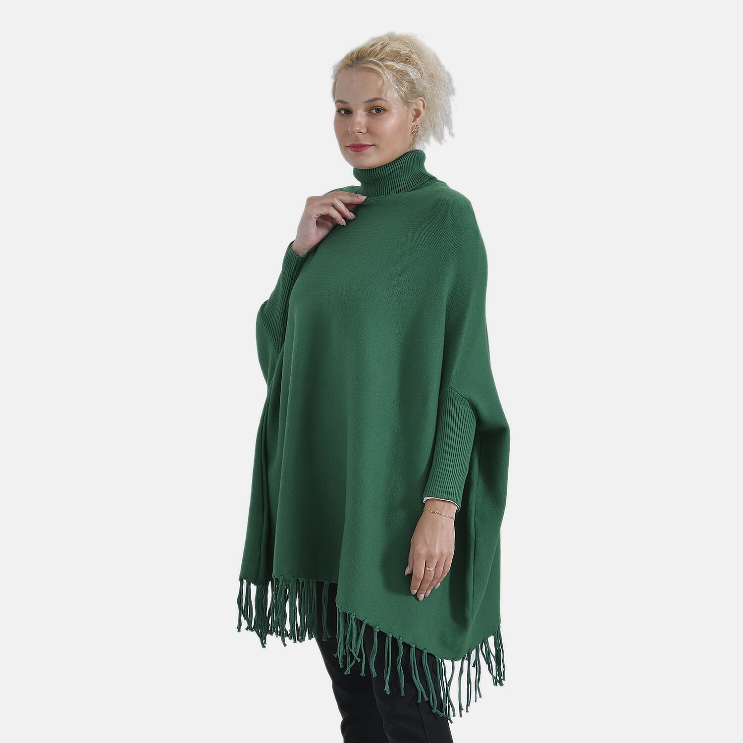 La Marey High Tie Tassel Poncho - One Size 7848455 3