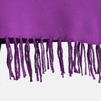 La Marey High Tie Tassel Poncho (One Size 10 to 20) - Purple