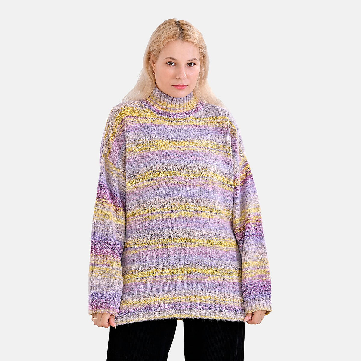 La Marey Abstract Jumper (Size M) Purple &amp; Yellow 7809670 0