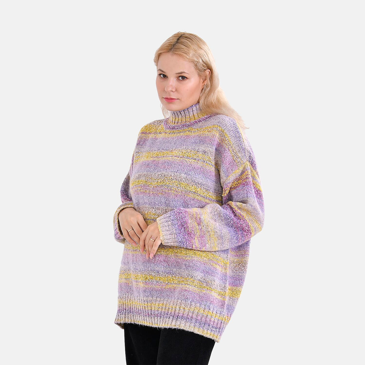 La Marey Abstract Jumper (Size M) Purple &amp; Yellow 7809670 3