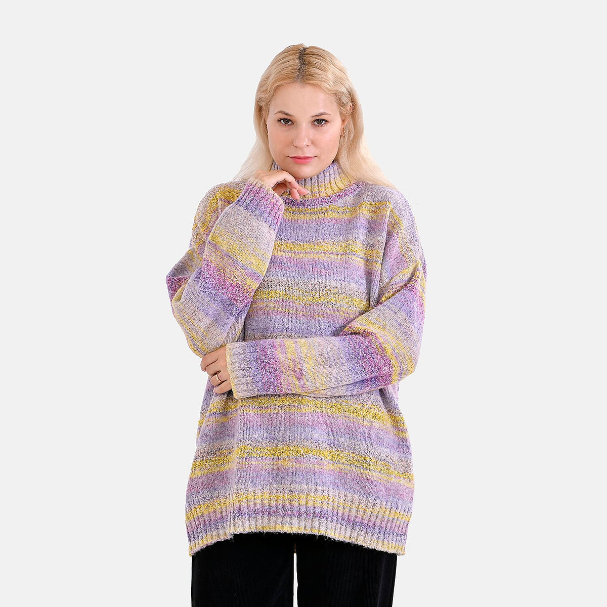 La Marey Abstract Jumper (Size M) Purple &amp; Yellow 7809670 4