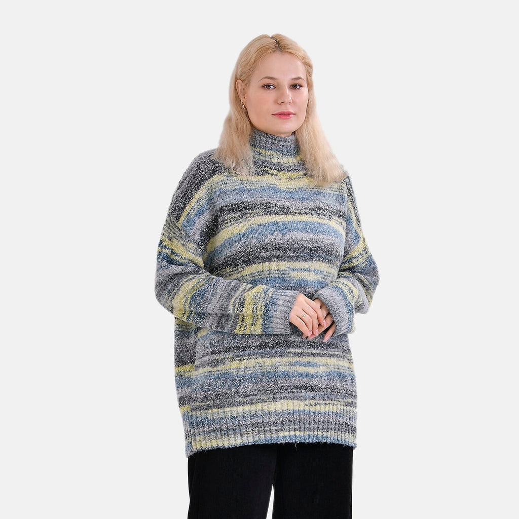 La Marey Abstract Jumper (Size XL) Grey With Yellow & Blue