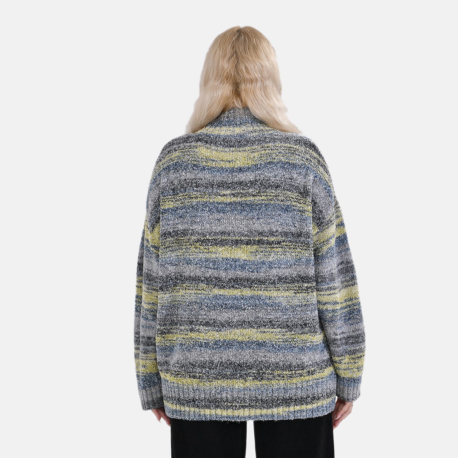 La Marey Abstract Jumper (Size XL) Grey With Yellow &amp; Blue 7809683 2