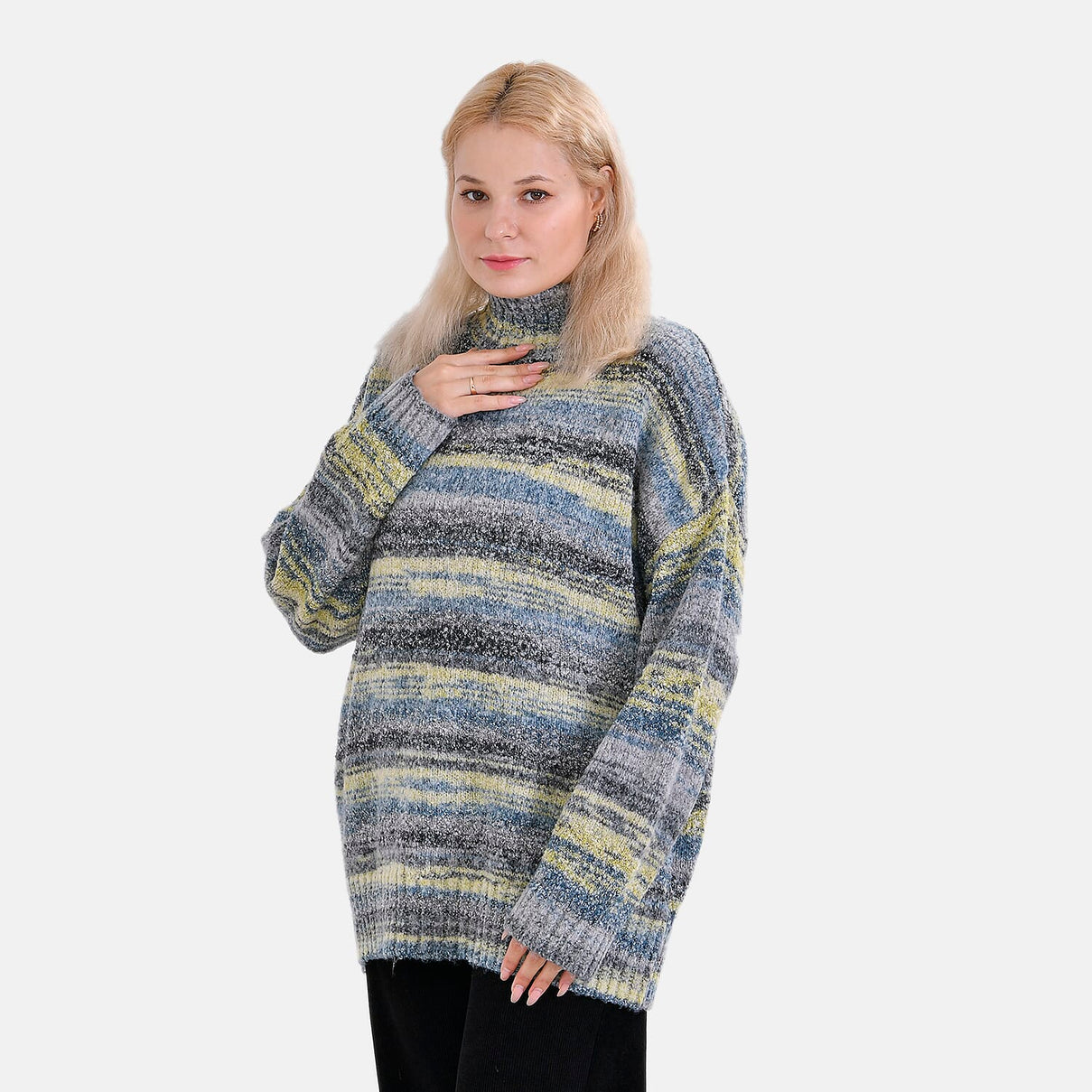 La Marey Abstract Jumper (Size XL) Grey With Yellow &amp; Blue 7809683 3