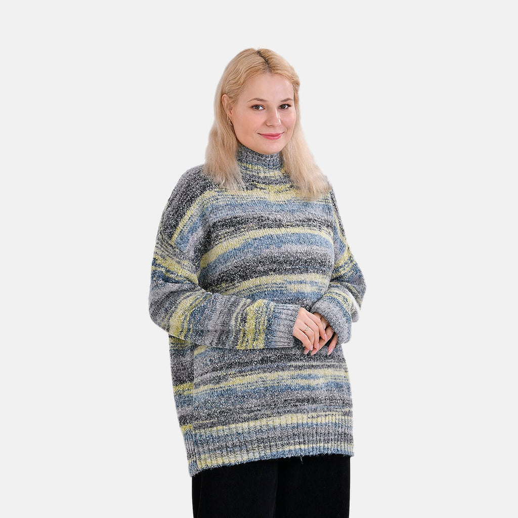 La Marey Abstract Jumper (Size XL) Grey With Yellow & Blue