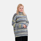 La Marey Abstract Jumper (Size XL) Grey With Yellow & Blue