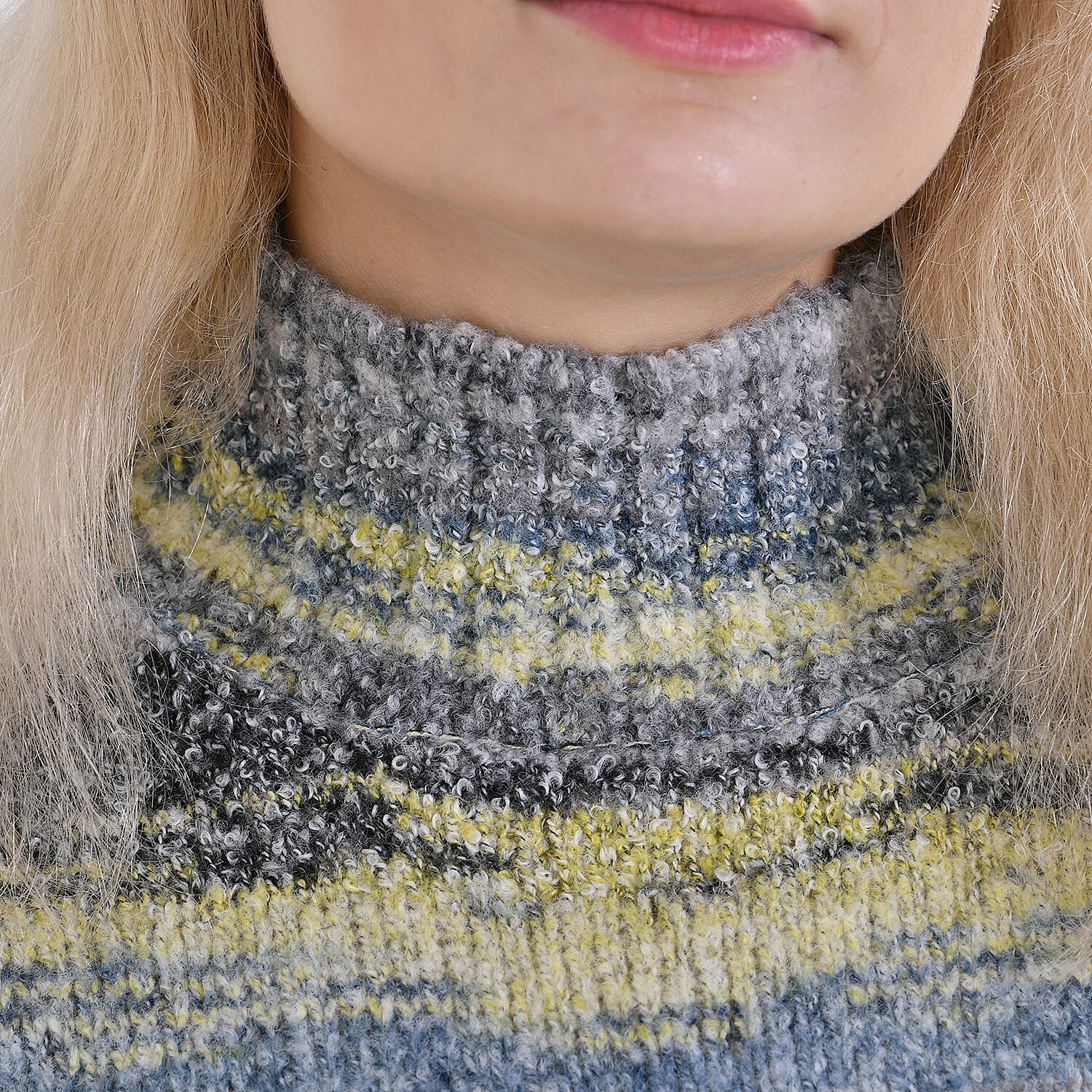 La Marey Abstract Jumper (Size XL) Grey With Yellow &amp; Blue 7809683 5